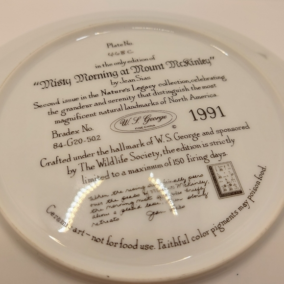 Vintage Mount McKinley Ceramic Plate 1991 - Picture 4 of 5